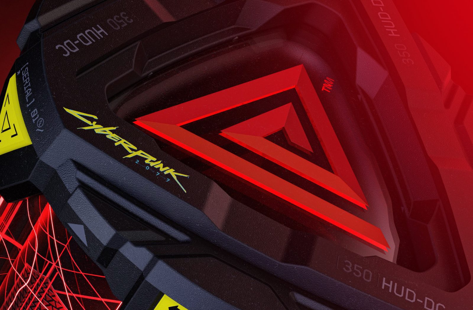 Close-up shot of a fuel cell themed influencer unboxing experience promoting Cyberpunk 2077 and Doritos.