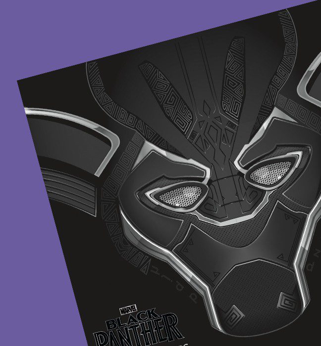 Render of a mockup comp of The Black Panther Mask, used for Direct-to-shape 3D printing in the production of a premium influencer experience for the limited edition brisk collaboration with Marvel Studios.