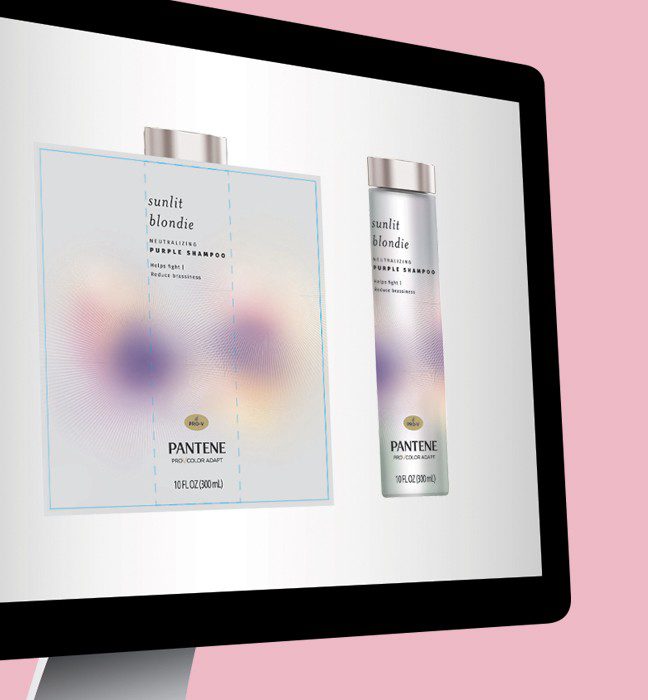 Render of the comps and mockups design process exploring color, material and finish iterations for Pantene premium collection sales samples.