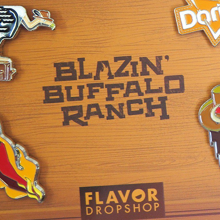 Close-up shot of the inside of an influencer unboxing experience and consumer sweepstake prize for doritos limited edition flavor Blazin’ Buffalo Ranch.