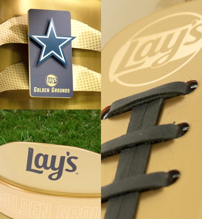 Collage of close-up shot of an influencer unboxing experience for Lays Golden Grounds.