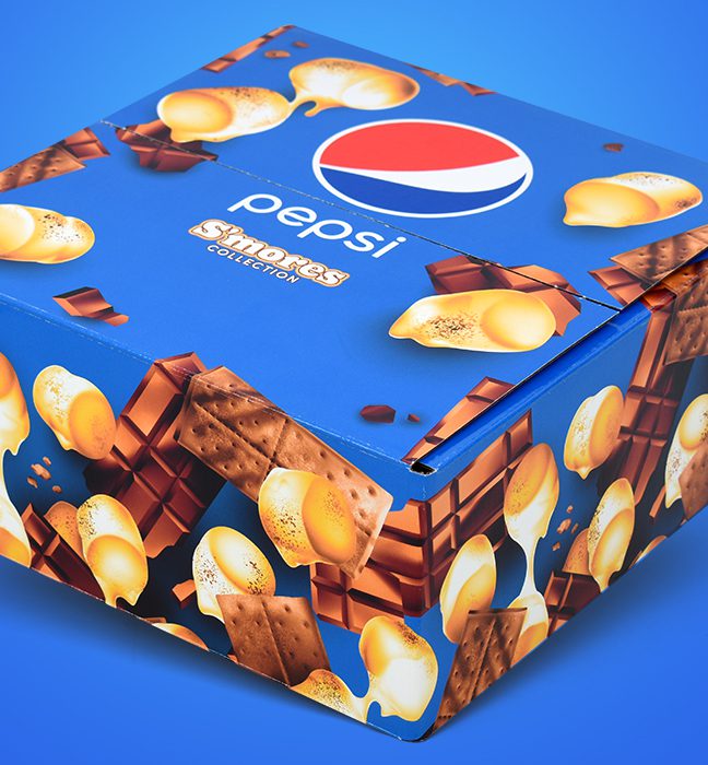 Close-up shot of the Consumer kit for sweepstakes winners of the limited time Pepsi S’mores collection.