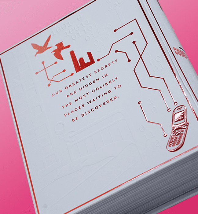Close up shot of the details on an Influencer Unboxing Experience for Compromised, a Quinn Original audiobook.