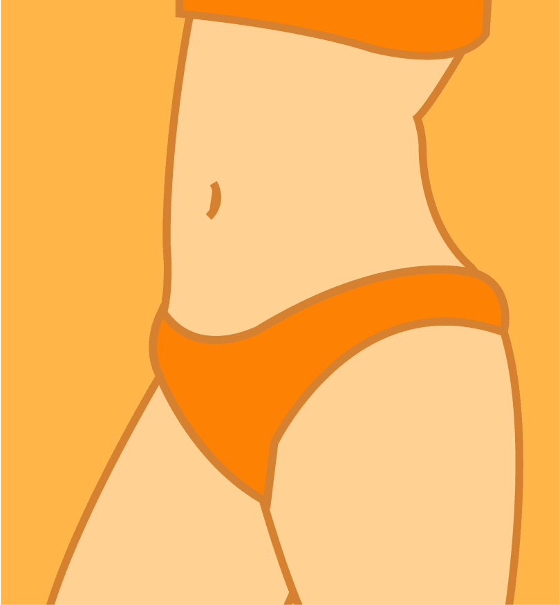Illustration of a woman's body created by a cpg product packaging design agency for a brand refresh for Gillette Joy Glee.