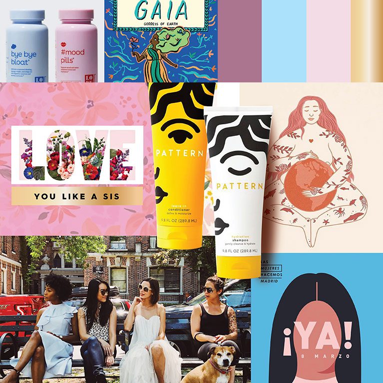 Collage of paterns, designs and photographs used as inspiration by a product packaging design agency to create a brand world for GAIA deodorants.