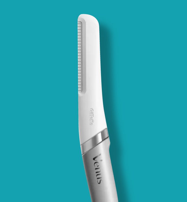 Close up photograph of a a dermaplaning at home razor by Gillette Venus.